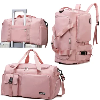 Women’s Sports Travel Duffel – Waterproof Gym Bag with Wet & Dry Compartments, Shoulder & Crossbody Straps, Perfect for Fitness, Swimming, Outdoor Trips & Weekend Getaways - Product - Main View