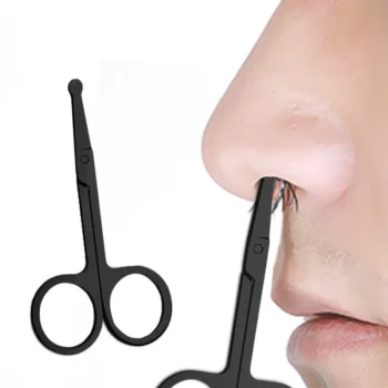Mini Stainless Steel Nose Hair Scissors – Safe Round Tip, Portable Grooming Trimmer for Men & Women