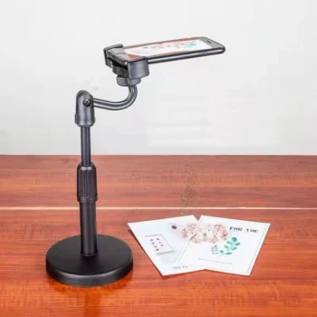 Adjustable Desktop Phone Tripod Stand for iPhone & Smartphones – Stable Telescopic Holder with Anti-Slip Base for Live Streaming & Video