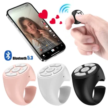 Bluetooth Finger Ring Remote – Wireless Camera Shutter, Page Turner & Media Controller for iOS & Android