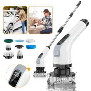 Cordless Electric Cleaning Brush with 7 Brush Heads – Handheld Spin Scrubber for Bathroom & Kitchen Deep Cleaning