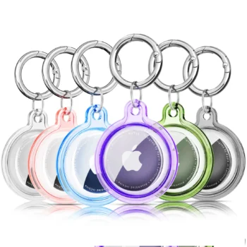 Waterproof AirTag Keychain Holder Case – Transparent TPU Protective Cover for Dog & Cat Collars, Pet Trackers, Keys & Bags