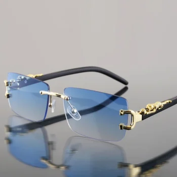 Frameless Rectangular Sunglasses for Women & Men – Vintage Fashion Personalized Shades for Daily Wear