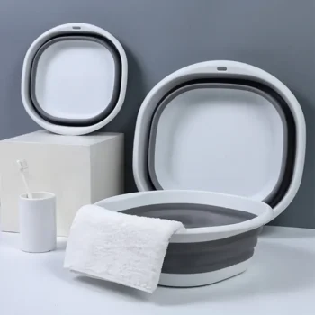 Plastic Folding Basin – Portable Collapsible Wash Basin for Laundry, Baby & Adult Bath, Bathroom & Kitchen Use