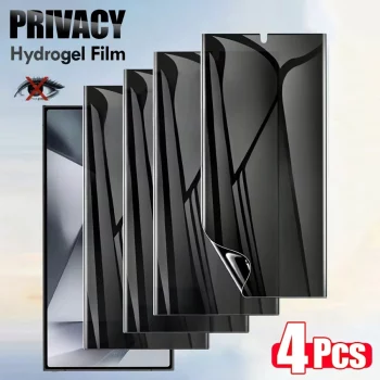 NNBILI 4 Pack Anti Spy Hydrogel Screen Protector for Samsung Galaxy S25 S24 S23 S22 S21 Ultra & Note Series – Privacy, Anti-Fingerprint, Anti-Scratch