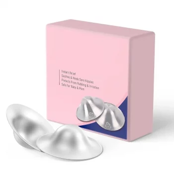 Silver Nipple Shields for Breastfeeding – Soothing Reusable Nipple Covers for Nursing Moms