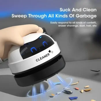 Desk Table Mini Dust Vacuum Cleaner – USB Rechargeable Handheld Desktop Crumb Sweeper for Home, Office & Study