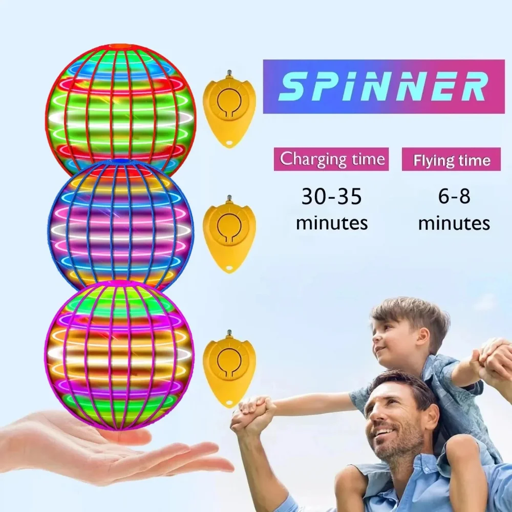 Flying Ball LED Spinner Toy – Hand-Controlled 360° Rotating Cosmic Globe for Indoor & Outdoor Play - Image 11