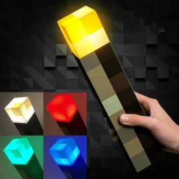 4-Color LED Torch Night Light – USB Rechargeable Table & Wall Lamp for Kids Bedroom Décor
