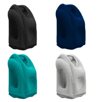 Inflatable Travel Neck Pillow with Chin Support – Portable Head & Neck Rest Pillow for Airplane, Car, Bus & Office